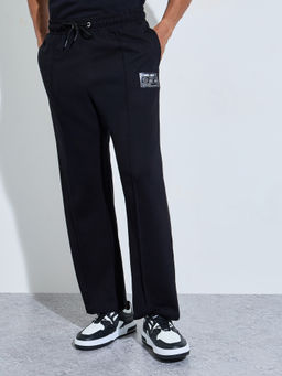 Styli - Men'S Solid Drawstring Waist Relaxed Trackpant
