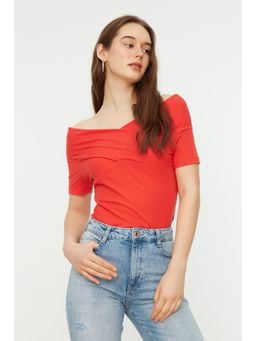 Trendyol - Womens Red Solid/plain Top