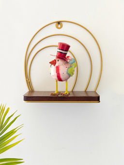 ExclusiveLane - Sparrow-Halo Floating Wall Shelf with Decorative Showpiece 11.6 Inches