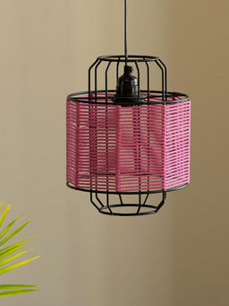 ExclusiveLane - Cotton Weaved Hanging Pendant Lamp Shade 10.2 Inches Iron Cotton