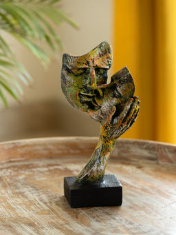 ExclusiveLane - Kissing Faces Modern Decorative Showpiece Statue Resin 10.6 Inches