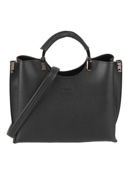 Metro - Black Solid Polyurethane Handbag