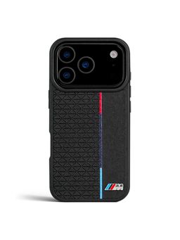 Treemoda - Textured Metal Logo Black Leather Case for Iphone 17 Pro