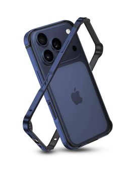 Treemoda - Anodized Aluminum Bumper Edge Armor Protective Case for iPhone 17 Pro - Blue