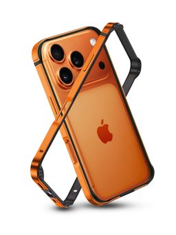 Treemoda - Anodized Aluminum Bumper Edge Armor Protective Case for iPhone 17 Pro - Orange