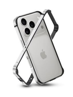Treemoda - Anodized Aluminum Bumper Edge Armor Protective Case for iPhone 17 Pro - Silver