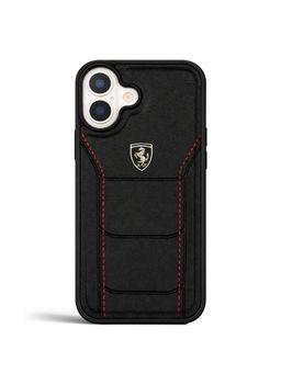 Treemoda - sports stitched Protective Black Leather Case for iPhone 17