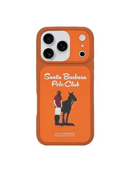 Treemoda - Premium 3D Embroidered Black Leather Protective Case for iPhone 17 Pro Max - Orange