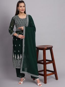 VAIRAGEE - Green Nyra Kurta with Pant and Dupatta (Set of 3)
