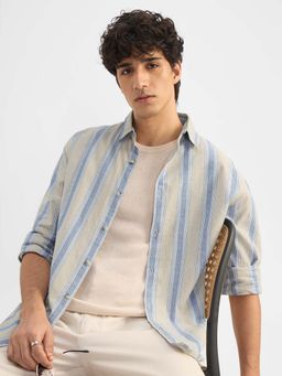 The Souled Store - Cotton Linen Stripes: Ridge Men's Cotton Linen Shirt