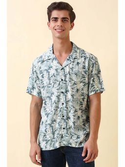 Allen Solly - Men's Light Blue Printed Half Sleeves Casual Shirt