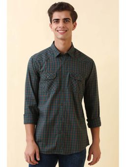 Allen Solly - Men's Blue Checks Full Sleeves Casual Shirt