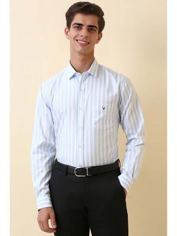 Allen Solly - Men's Light Blue Stripe Full Sleeves Formal Shirt