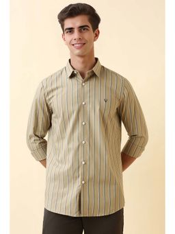 Allen Solly - Men's Beige Stripe Full Sleeves Casual Shirt