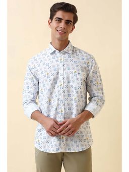 Allen Solly - Men's White Printed Full Sleeves Casual Shirt