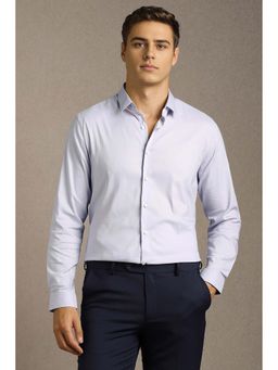 Louis Philippe - Men's Light Blue Textured Full Sleeves Casual Shirt