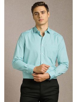 Louis Philippe - Men's Light Blue Printed Full Sleeves Formal Shirt