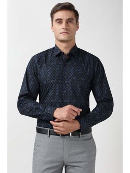 Peter England - Men's Black Regular Fit Full Sleeves Formal Shirt