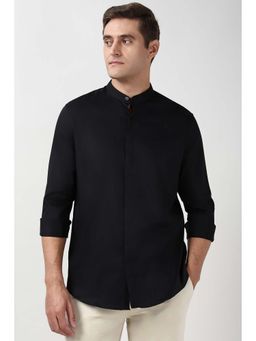 Peter England - Men's Black Slim Fit Full Sleeves Formal Shirt