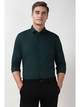 Peter England - Men's Green Slim Fit Full Sleeves Formal Shirt