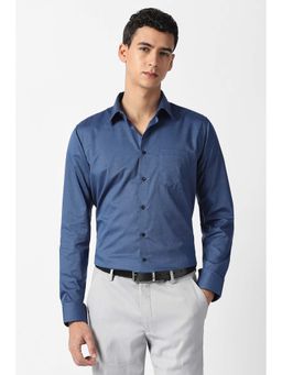 Van Heusen - Men's Blue Print Full Sleeves Shirt