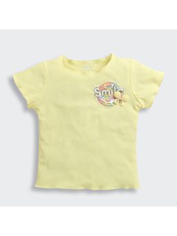 TINY GIRL - Yellow Ribbed Sequin Detail Top