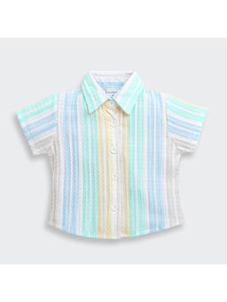 TINY GIRL - Multi-Color Half Sleeves Stripe Shirt
