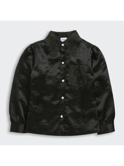 TINY GIRL - Black Lace Detail Full Sleeves Shirt