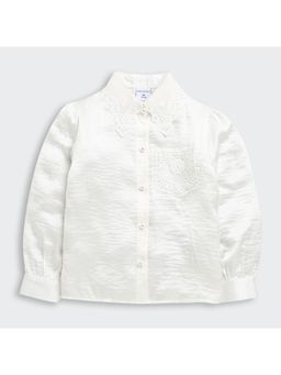 TINY GIRL - White Lace Detail Full Sleeves Shirt