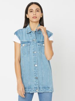 Spykar - Blue Cotton Slim Fit Jackets