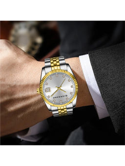 Giordano - Men White Analog Dual-Tone Stainless Steel Watch (GZ-50133-22) (M)