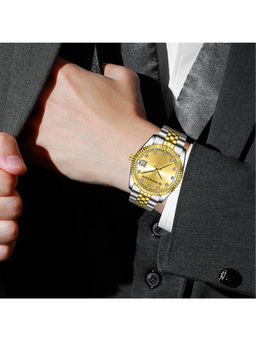 Giordano - Men Gold Analog Dual-Tone Stainless Steel Watch (GZ-50133-33) (M)