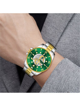 Giordano - Men Green Analog Skeleton Dial Rotating Bezel Watch (GZ-50135-33) (M)