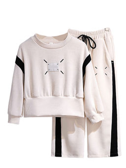 Little Surprise Box - White Solid Sweatshirt and Trackpant (Set of 2)