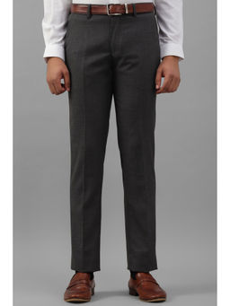 Allen Solly - Men Grey Slim Fit Textured Trousers