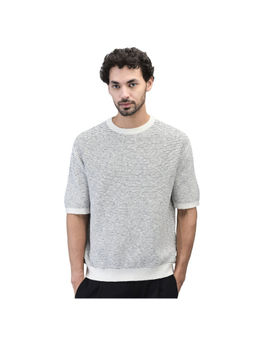 WOODS - Men White Stripes Crew Neck T-Shirt