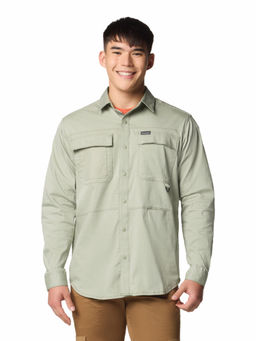 Columbia - Mens Green Solid Full Sleeves Shirt