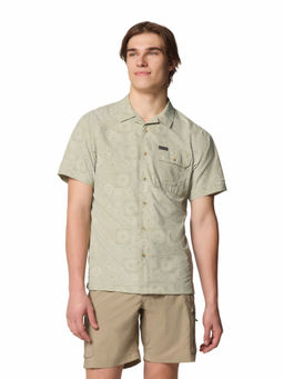 Columbia - Mens Green Printed Short Sleeves Shirt