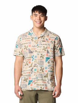 Columbia - Mens Beige Printed Short Sleeves Shirt