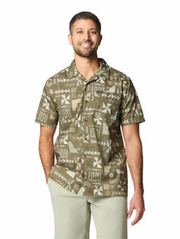 Columbia - Mens Olive Printed Short Sleeves Shirt