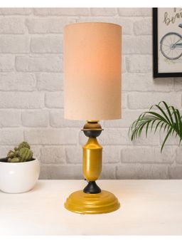 Homesake - Murphy Golden Table Lamp White Cylinder