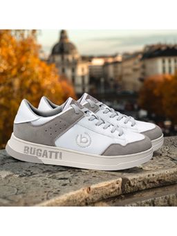 Bugatti - Franc White Suede Leather Mens Sneakers