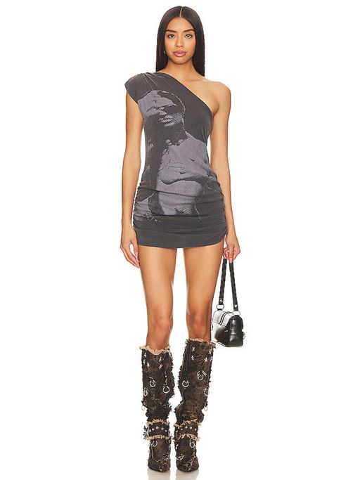 chinese dress ladies Odile Black Faux Leather Lace Up Mini Dress | Jaded London