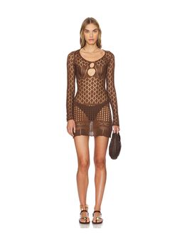 SNDYS - Long Sleeve Crochet Mini Dress
