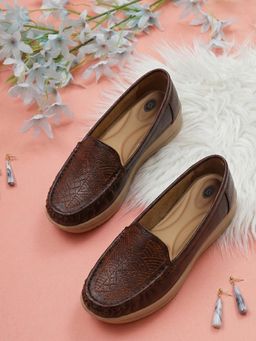 Twenty Dresses by Nykaa Fashion - Women Leather casual loafers with soft insole - Brown