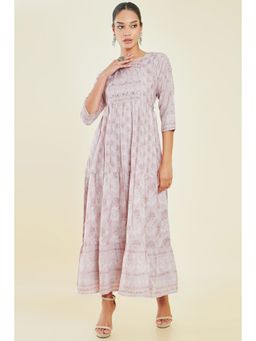 Soch - Women Beige Modal Printed Dress