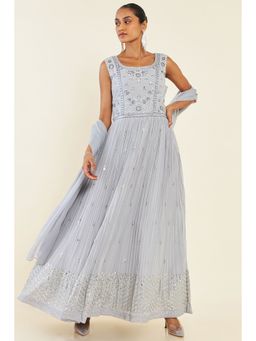 Soch - Women Grey Georgette Floral Suit Set