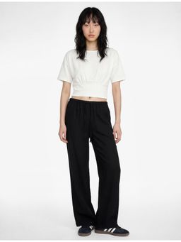 Koton - Black Solid Wide Leg Pant