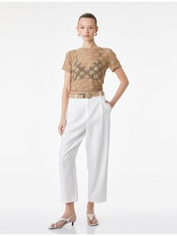 Koton - Off White Carrot Fit Trouser