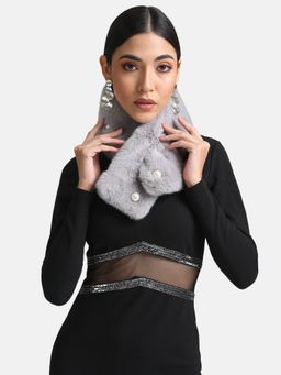 Kazo - Pearl Embelished Scarf -Grey